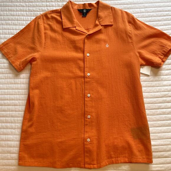 Volcom NWT Men's Stone Break Water Short Sleeve Shirt, size Small - Picture 1 of 7